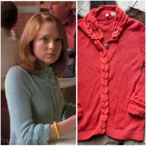 Anthropologie Moth Coral Wool Cardigan Size S Fall